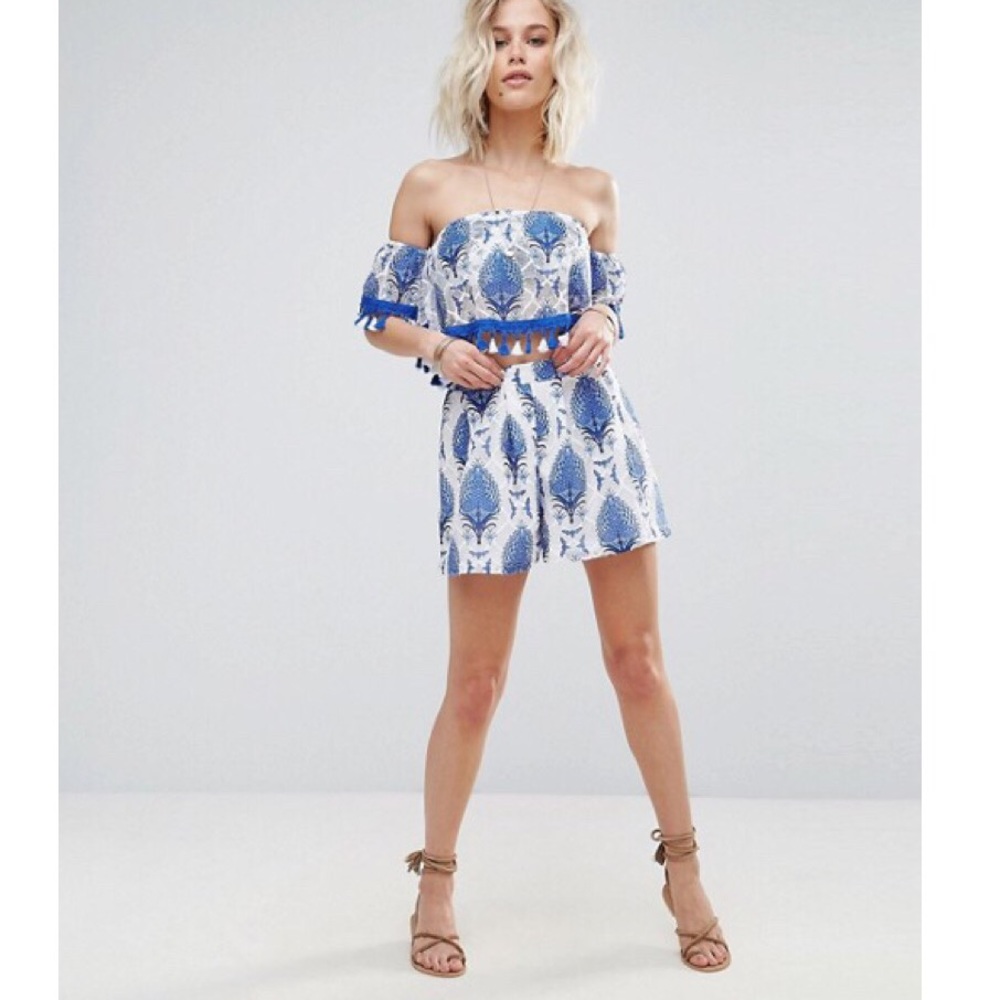 🆕 Parisian Off- Shoulder Tassel Co-Ord Set